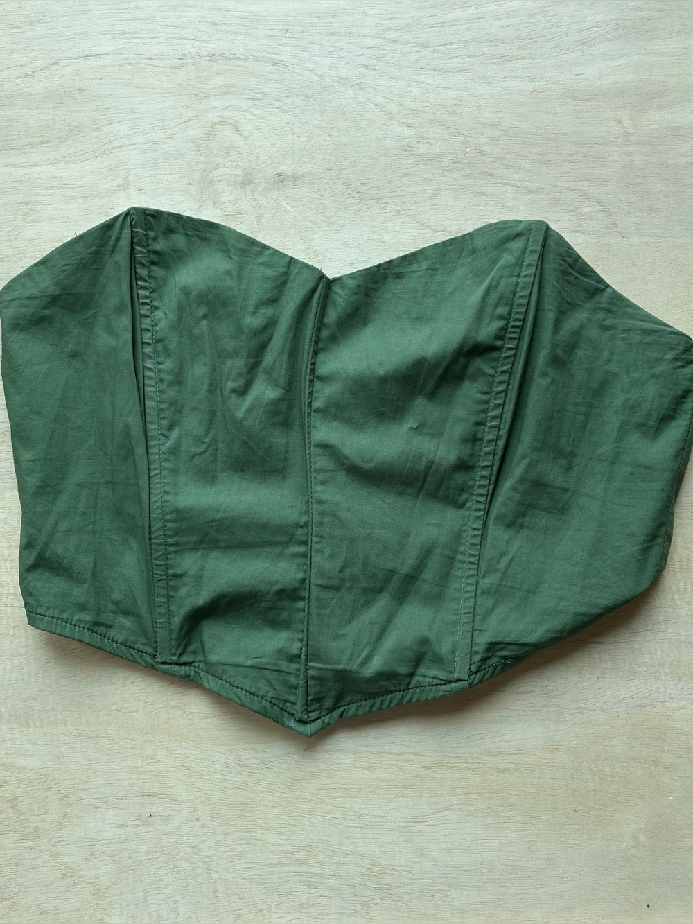 LA Hearts Corset Crop Top Olive
Green Strapless Bandeau
Sweetheart Neck Small